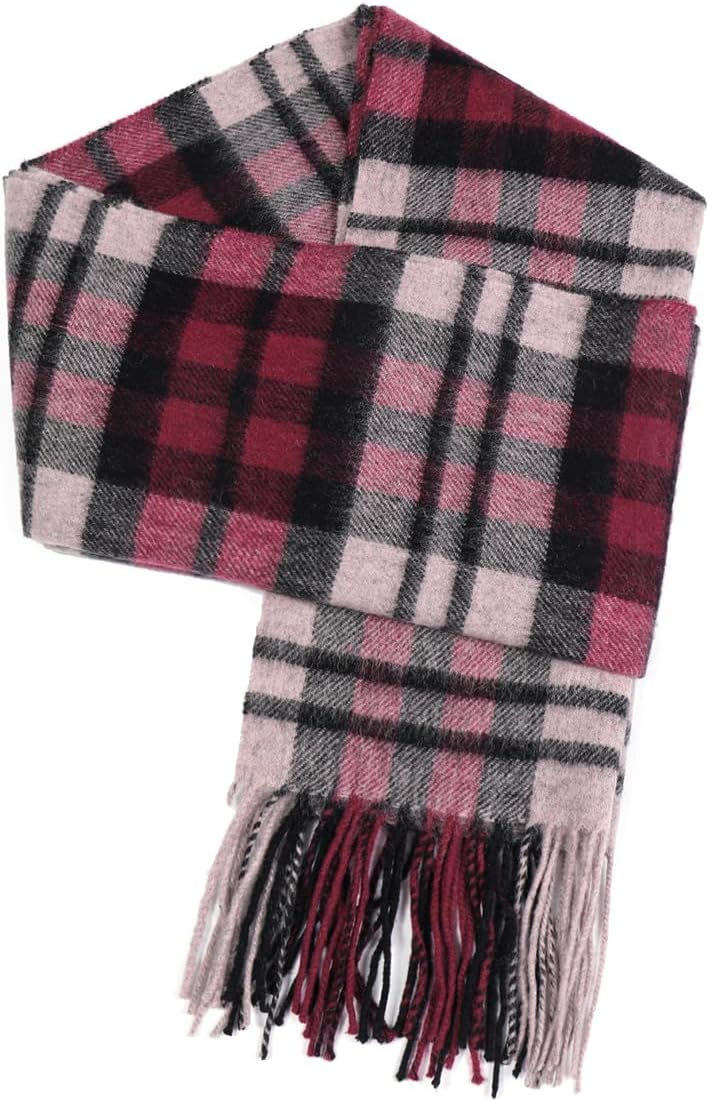 SKNSOFT Winter Wool Plaid Scarf for Men,Women Fashion Tartan Wrap Checkered Scarves - Image 1